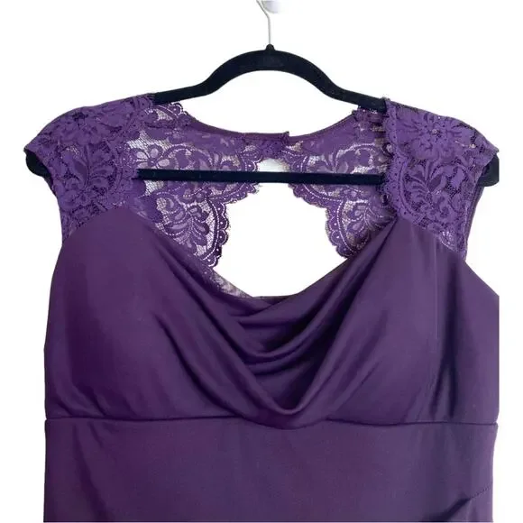 XSCAPE DRESS GOWN 10 PURPLE MOTHER OF THE BRIDE FORMAL EVENING WEDDING GUEST - Picture 6 of 10